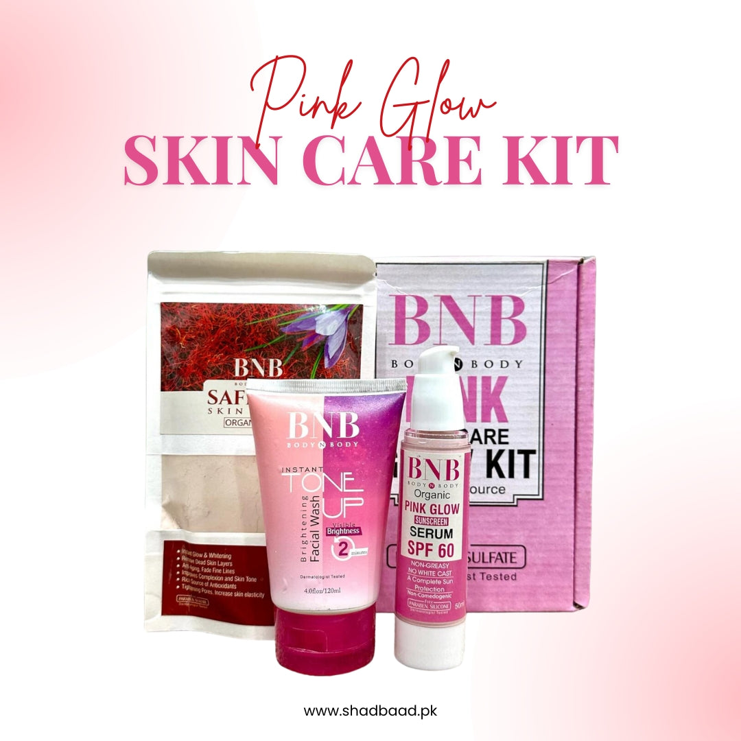 PACK OF 3 BNB Pink Glow Kit Saffron Facial Wash