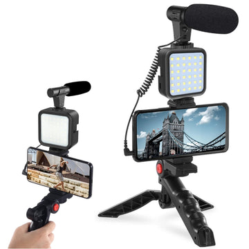 Ay-49 Video Making Kit Vlogging Tripod Triple Band Light