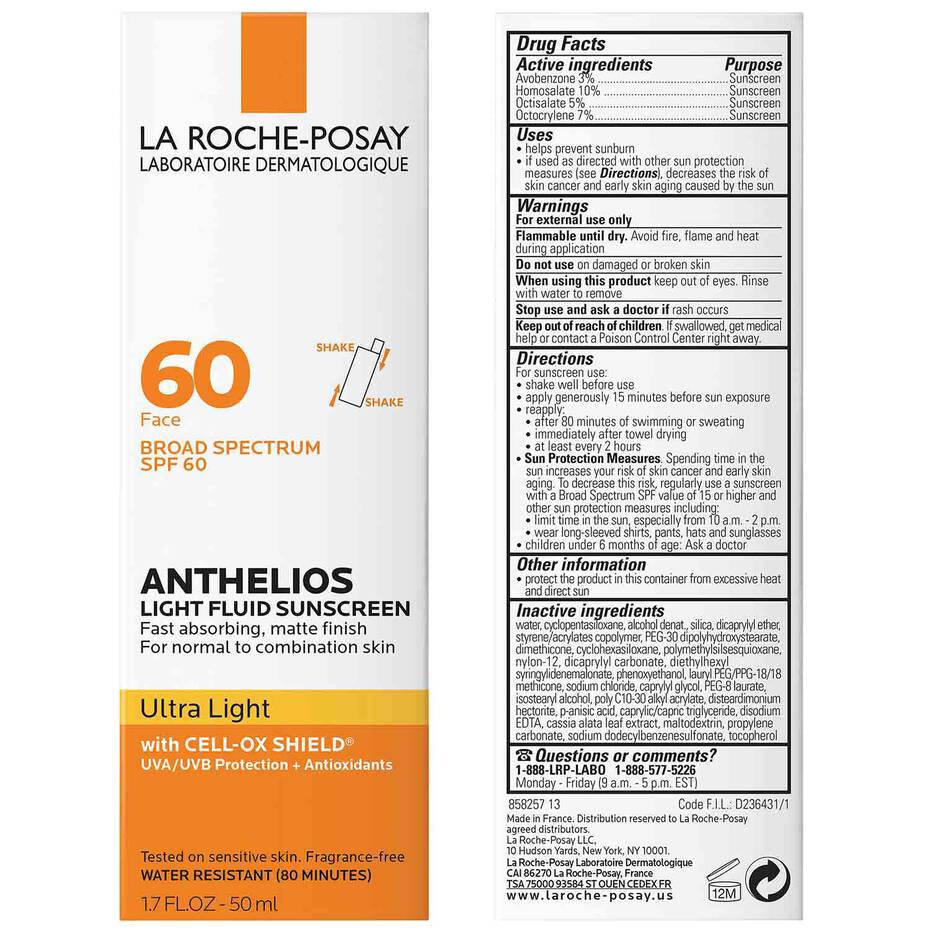 Anthelios Ultra Light Fluid Facial Sunscreen SPF 60