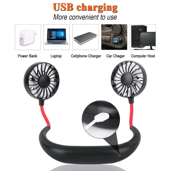 Sports Summer Neck Fan usb Rechargeable (random Color)